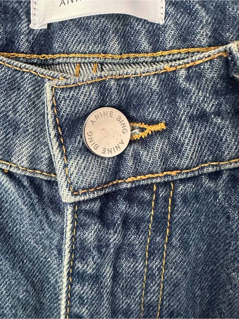 Anine Bing Hugh Navy Raw Hem Jeans size 30 - Picture 4 of 7